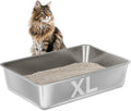 Stainless Steel Litter Box XL,Metal Cat Litter Box for Big Cats