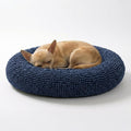 Muddy Mat® Cloud K-9 Bed for Dogs & Cats, Soft & Relaxing Donut Dog Bed, Chenille Material, Removable Cover, Washable & Dryer Safe–Navy Blue Small(25'x25')