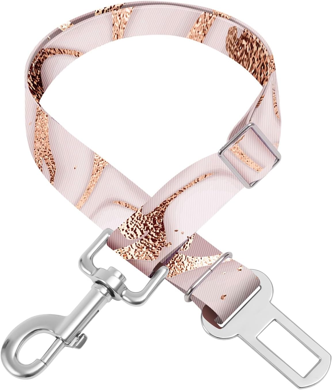 Adjustable pet cat and Dog car seat Belt，The Lanyard is Flexible and Adjustable from 20 to 33 inches(Golden Marble)