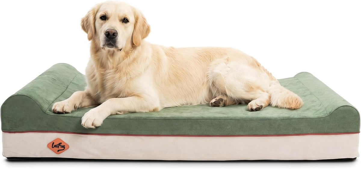 Laifug Orthopedic Dog Bed, Dark Green 50''x36''x10'', Memory Foam