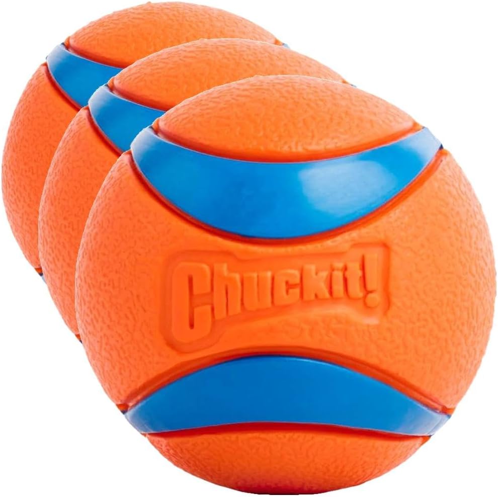 Chuckit! Ultra Ball Dog Toy - Medium Bouncy Fetch Balls for Dogs 20-60 lbs - Made from Durable Rubber - Floating Water Pet Toys - Size Medium - 2.5-inch Diameter -,2 Count (Pack of 3)