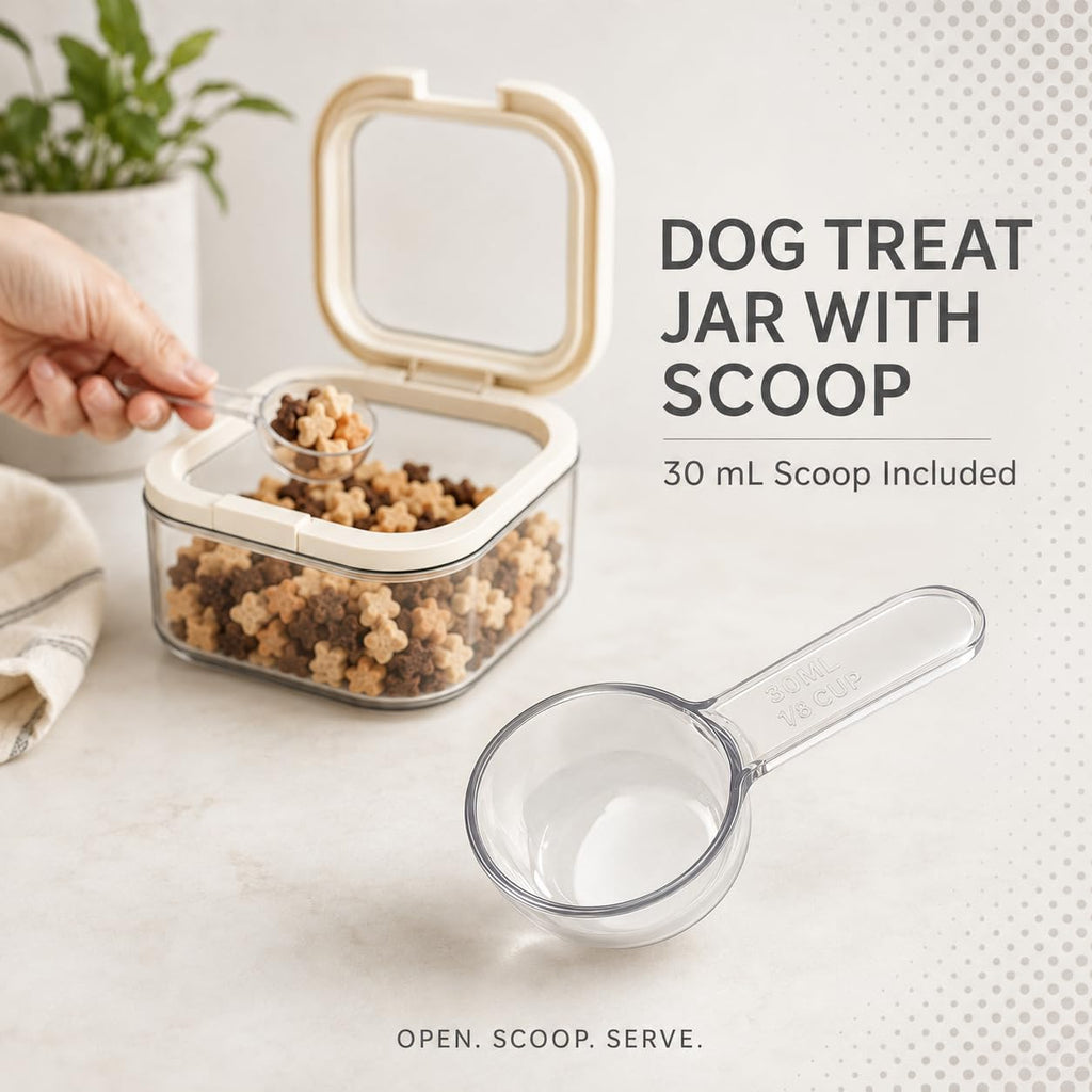 LivLab Mker 20lbs Pet Food Containers,One-Handed Opening, Clear, Stackable