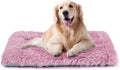 Machine Washable Dog Bed, Deluxe Plush Dog Crate Pad and Cat Bed, Anti-Slip Bottom Kennel Pad Mat, Fuzzy Pet Beds for Large, Medium, Small Dogs Breeds (Pink Mauve, 24.0"L x 18.0"W x 3.0"Th x 1 PACK)