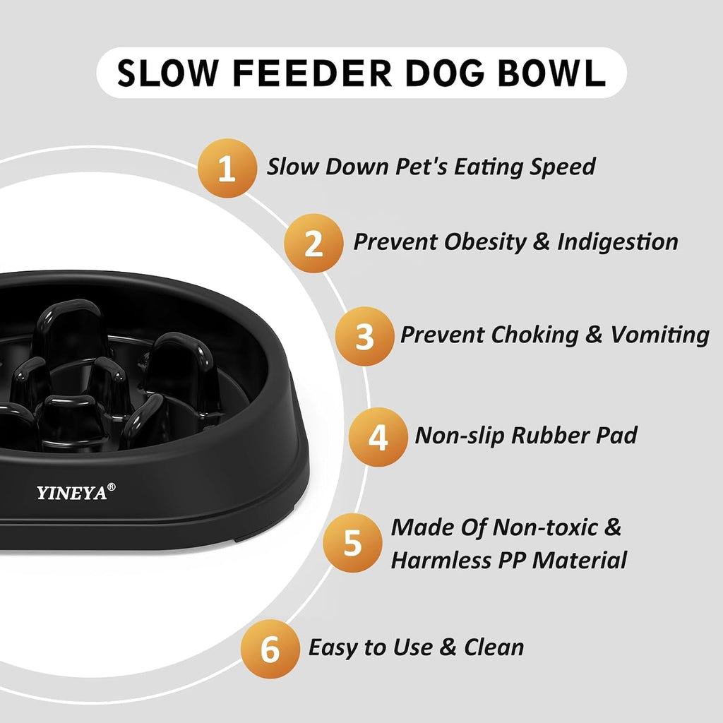 YINEYA Anti-Choking Slow Feeder Dog Bowls Small Size Dog, Slow Feeder Cat Bowl, Supplies and Puzzle for Pet