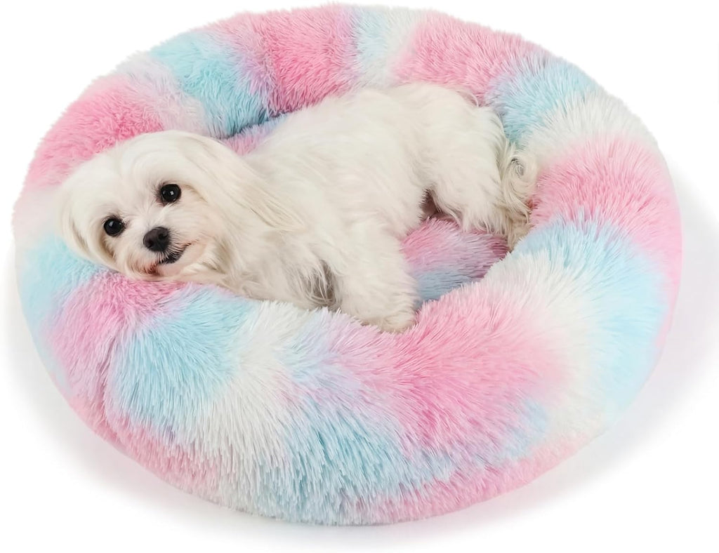 nononfish Cozy Donut Pet Bed,Soft Calming Dog Bed