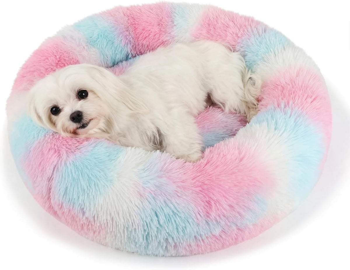 nononfish Cozy Donut Pet Bed,Soft Calming Dog Bed