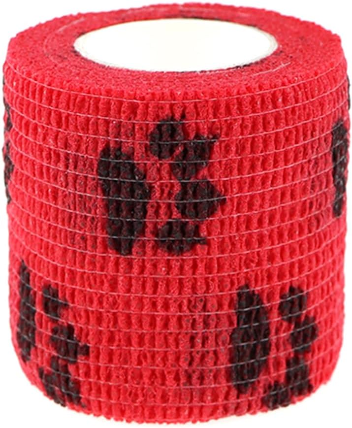 Self Adhesive Bandage Wrap Animal Cohesive Bandage Self Adherent Wrap First Aid Tape for Dogs Cats Horses Birds & Wrist Healing Ankle Sprain (2 Inch Gourd Prints 6 Rolls)