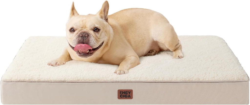 EHEYCIGA Orthopedic Dog Bed with Removable Washable Cover, Camel, 30IN