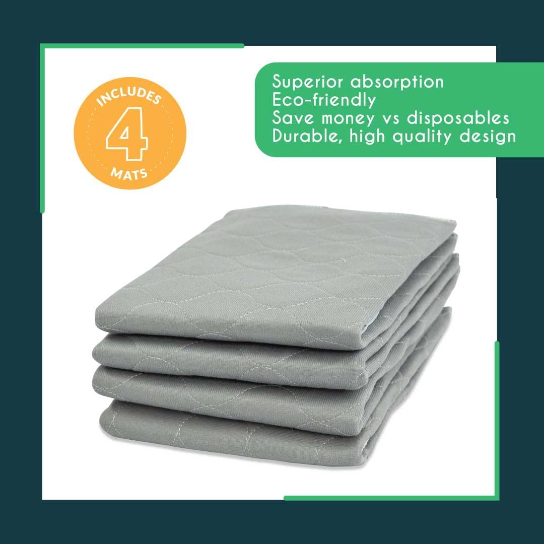 Washable Reusable Puppy, Dog and Cat Pee Pads, Leak-Proof (22x22, 2pk)