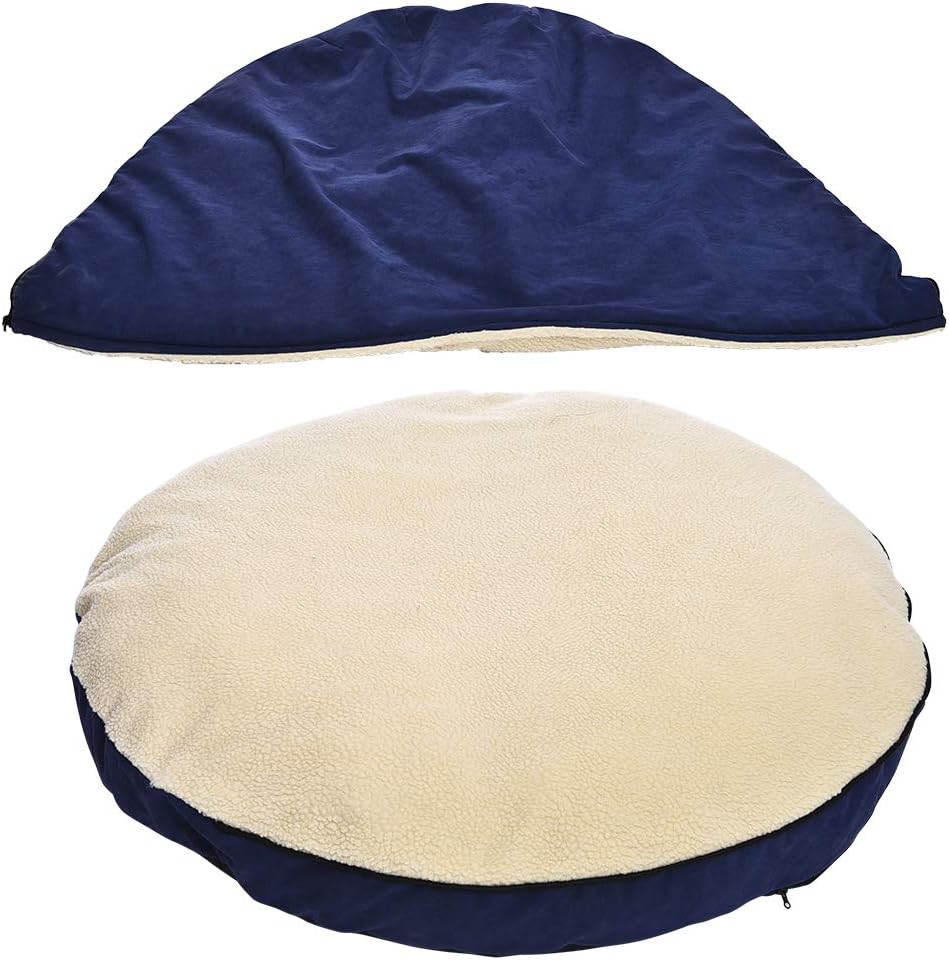 AmazonBasics Anti-Anxiety Calming Burrow Pet Cave Bed for Small and Medium Dogs, with Removable Nesting Cave Cover, Fits up to 35lbs Pets, 30 x 30 x 12.5 inches, Blue