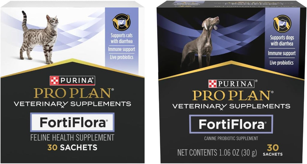 Purina Pro Plan Veterinary Supplements, Fortiflora Dog & Cat Probiotic Supplements, 30 CT Each (Pack of 2)