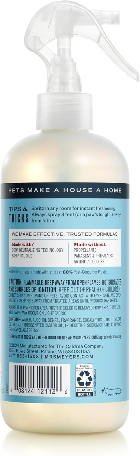 MRS. MEYER'S CLEAN DAY Pet Odor Neutralizer, Coconut Leaf Scent, 12 Fl Oz (Pack of 6)