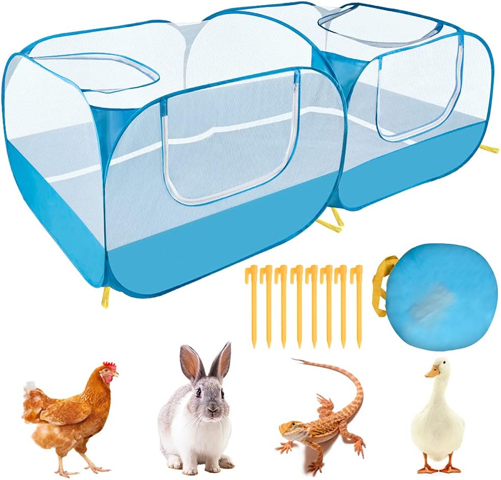 SlowTon Small Animals Playpen, Pop Up Detachable Bottom 73"x36"x25"