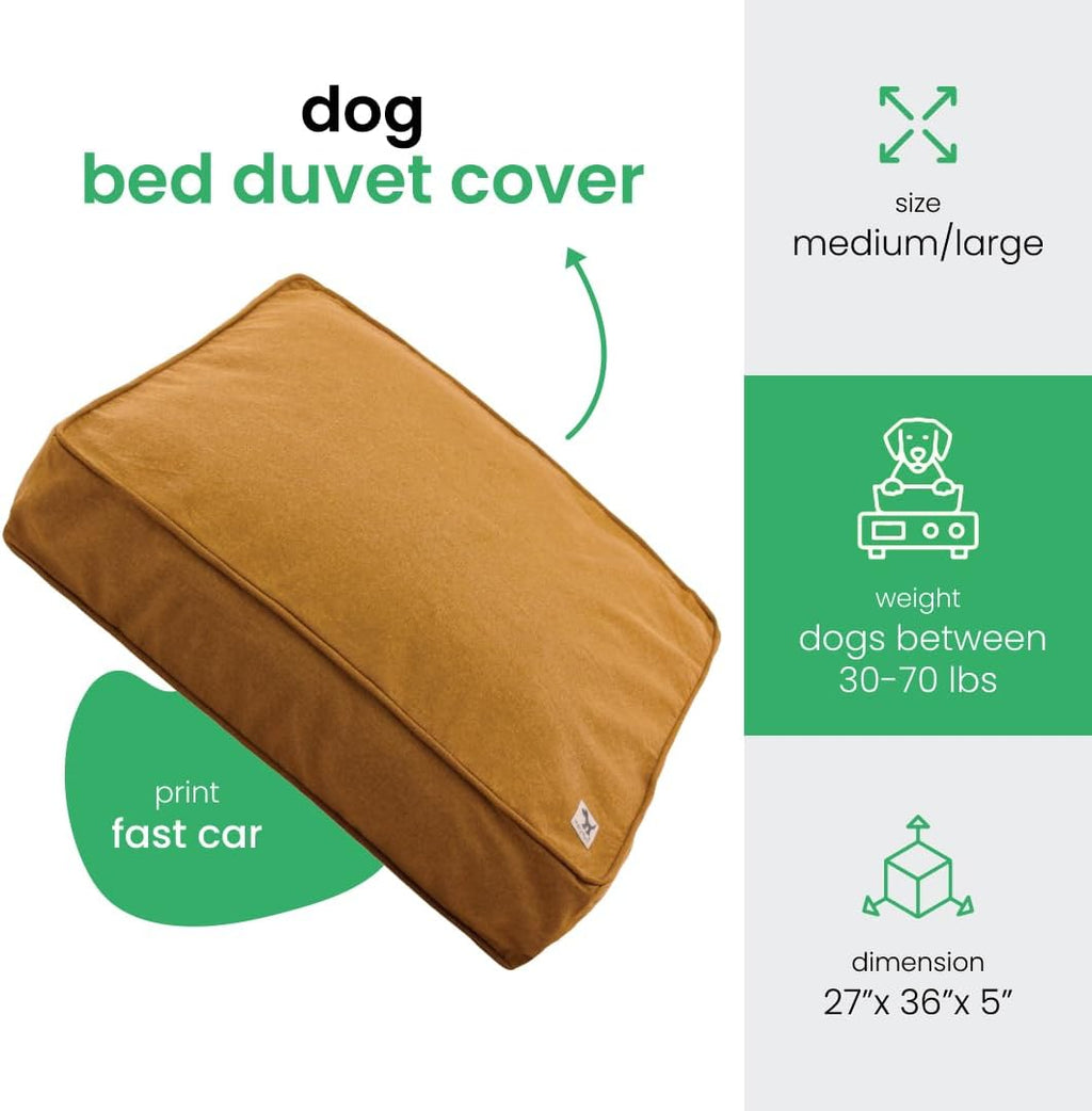 Molly Mutt Mustard Brown Dog Bed Cover, Non-Toxic & 100% Cotton, 27"x36"x5"