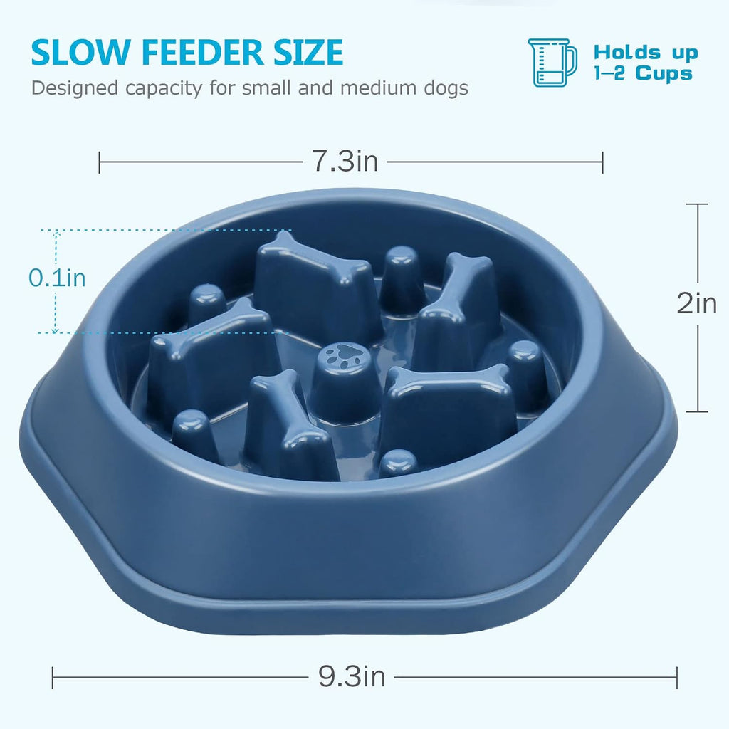 UPSKY Slow Feeder Dog Bowl Anti-Chocking Slower Feeding Pet Puzzle Bowls | Interactive Bloat Stop Dog Food Dishes, Non-Slide Dogs Lick Treat for Small Medium, Slow-Eating Maze Design, Easy to Clean 