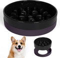 Sted Ceramic Slow Feeder Dog Bowls with Silicone Base