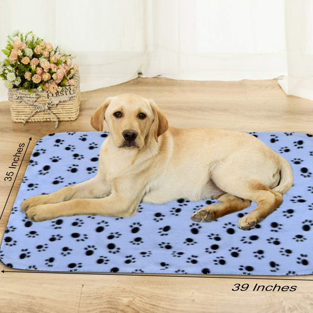 Comsmart Dog Blankets, 6 Pack Fleece Pet Blankets, 39x35 inches, Blue