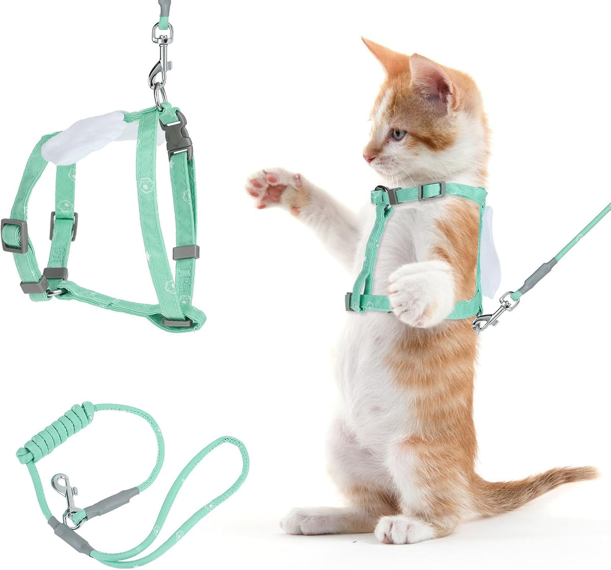 TIESOME Cat Harness and Leash Set, Adjustable Gradient Kitten Harness