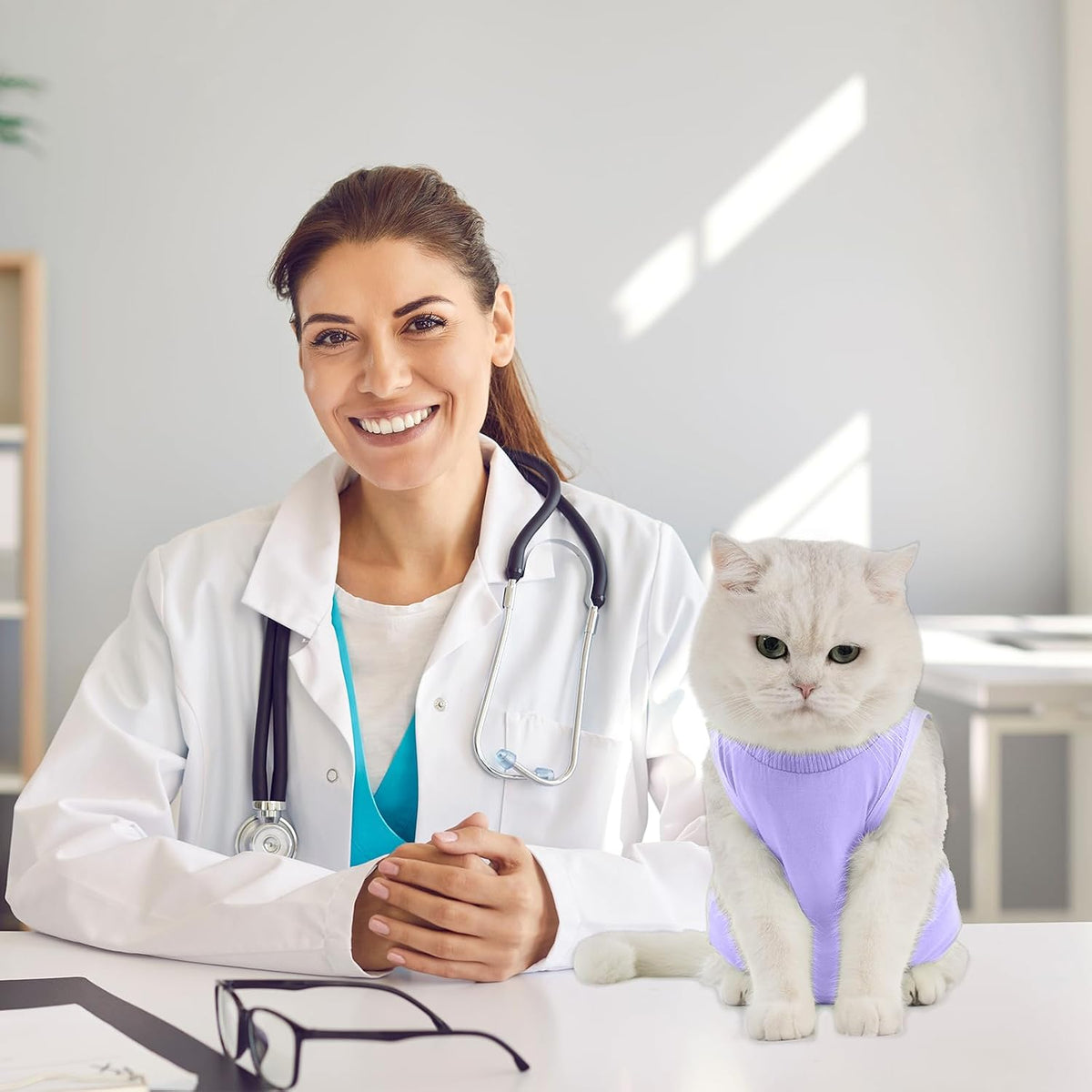 Avont Cat Recovery Suit - Kitten Onesie for Cats After Surgery