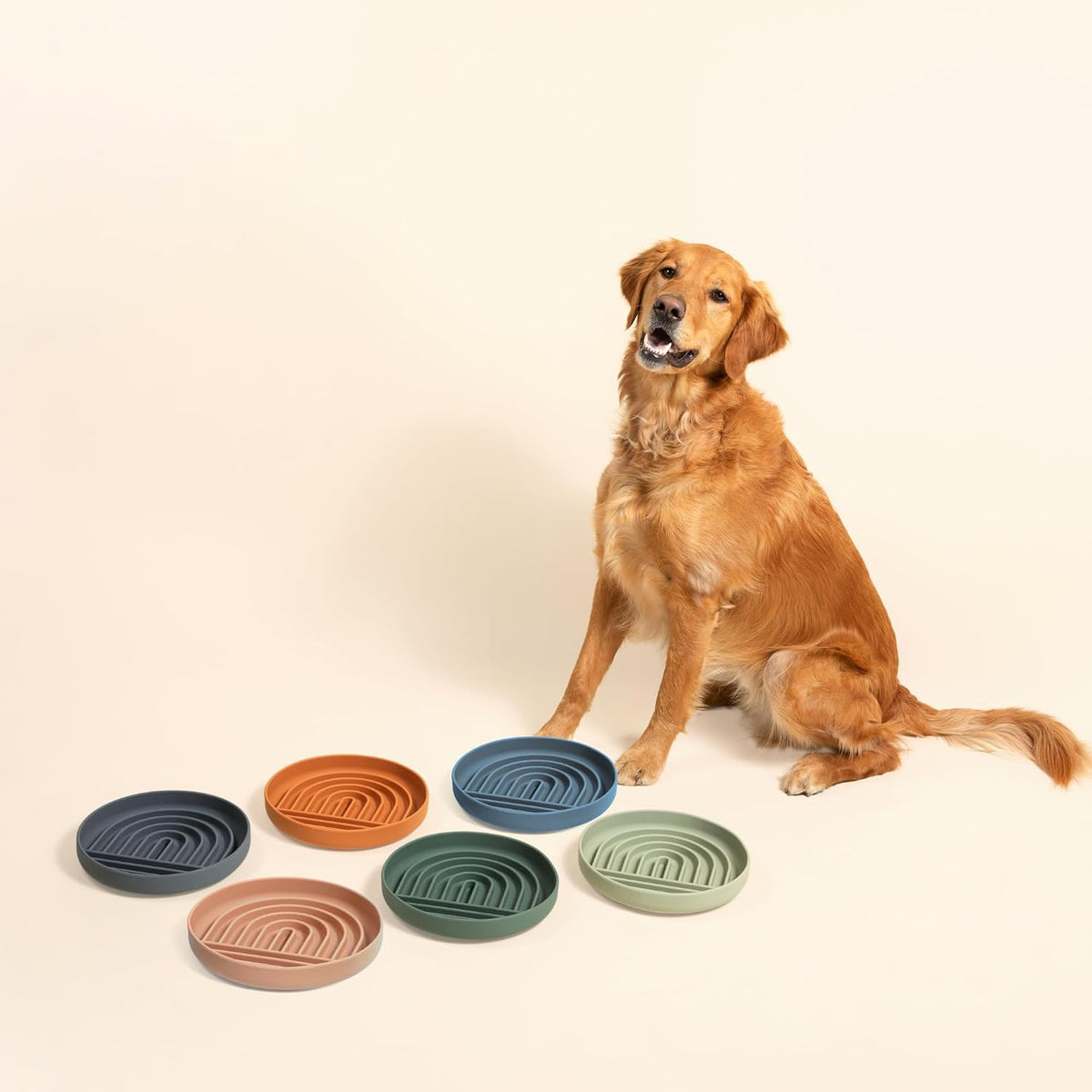 Slow Feeder Dog Bowl - Silicone Dog Bowl, Large, 9.5" x 1.5" - Terracota