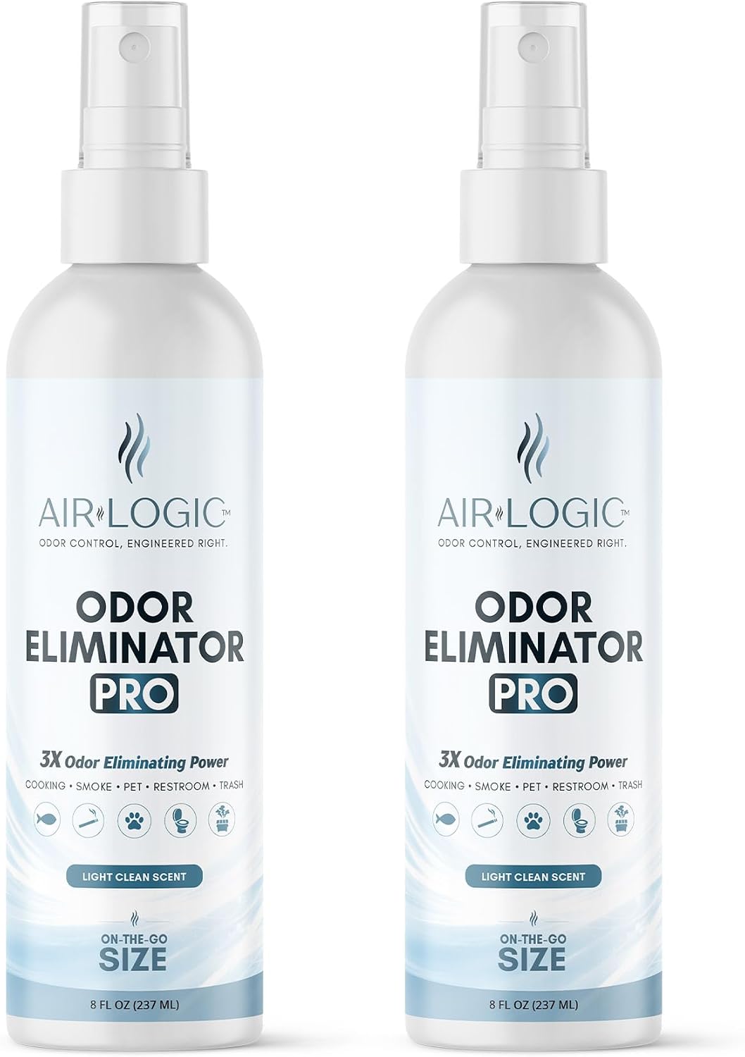 Pro, Odor Eliminator Spray 3X strength, 8oz, Travel Size, 2 Pack