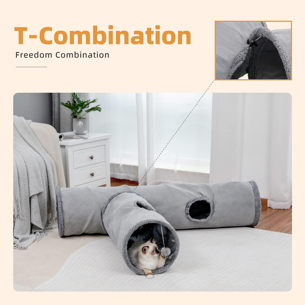 PAWZ Road Cat Tunnel 51 Inches Long Cat Toys Collapsible Tunnel 12”Diameter