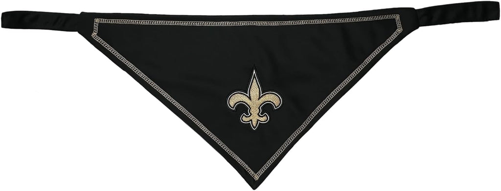 Pets First NFL New Orleans Saints TIE Bandana, Size Small/Medium. Dog Bandana Scarf Bib for Pet Cat Dog. The Ultimate Game-Day, Party Bandana