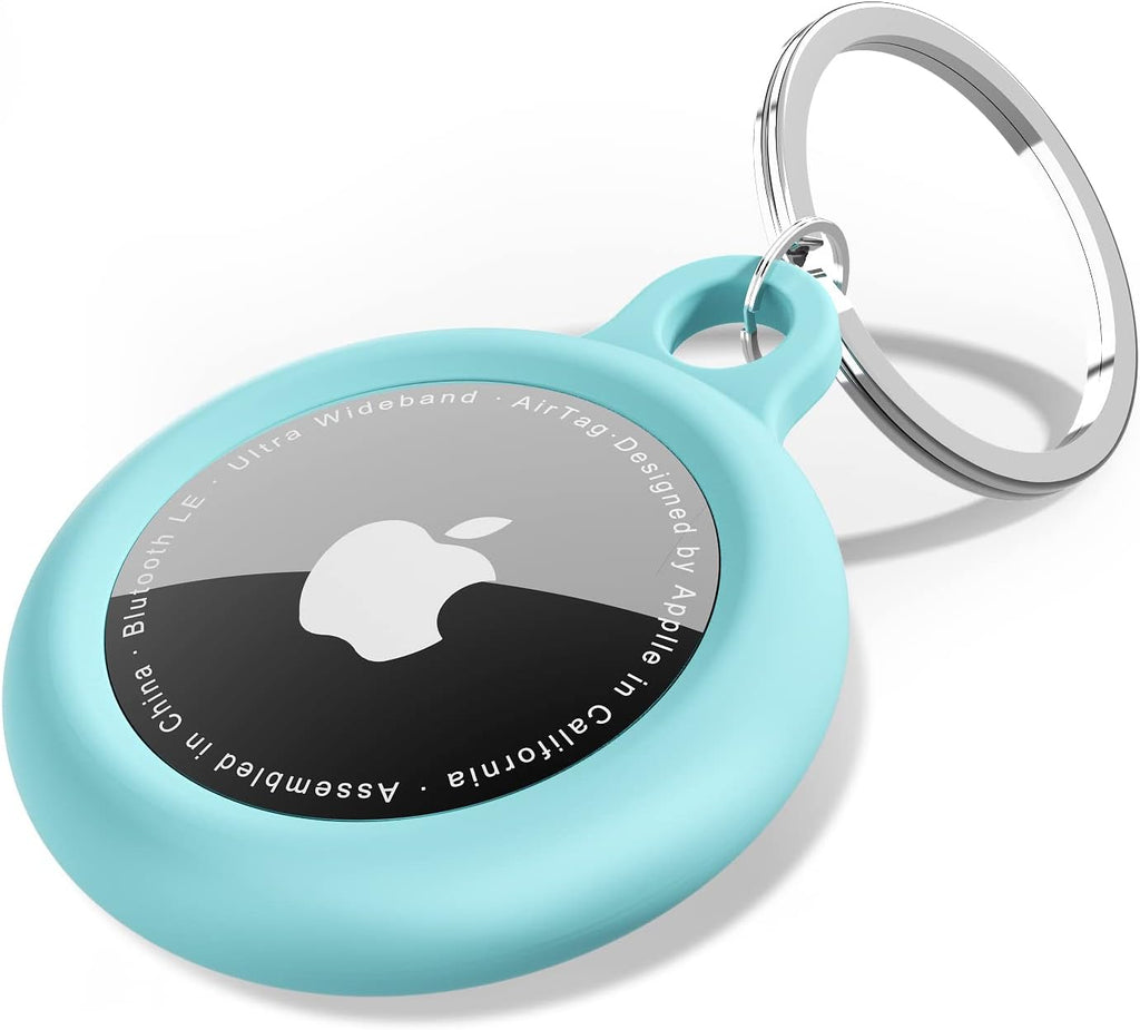 oakxco for Airtag Keychain Silicone, Airtag Holder with Key Ring, Air Tag Cover Cute Accessories for Kids, Luggage, Car Dog Collar, Car, Compatible with Apple Airtag Case Waterproof Tracker, Teal