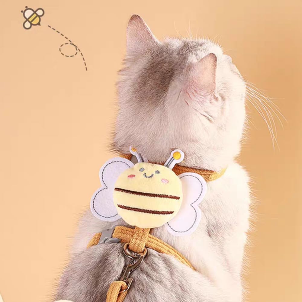 Cat Harness and Leash Set, Cat Harness Escape Proof, Rabbit Harness and Leash Set, Costumes for Cats and Bunny (A, Small)