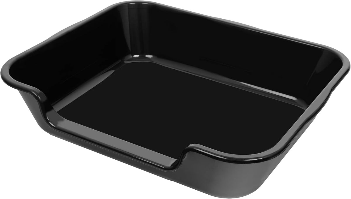 Extra Large Low Entry ABS Cat Litter Box, Black, 24" L x 20" W, 1 Pack | Durable low entry litter box, non-stick, odor-free, ideal for seniors, kittens, rabbits, large cats and multi-pet homes.