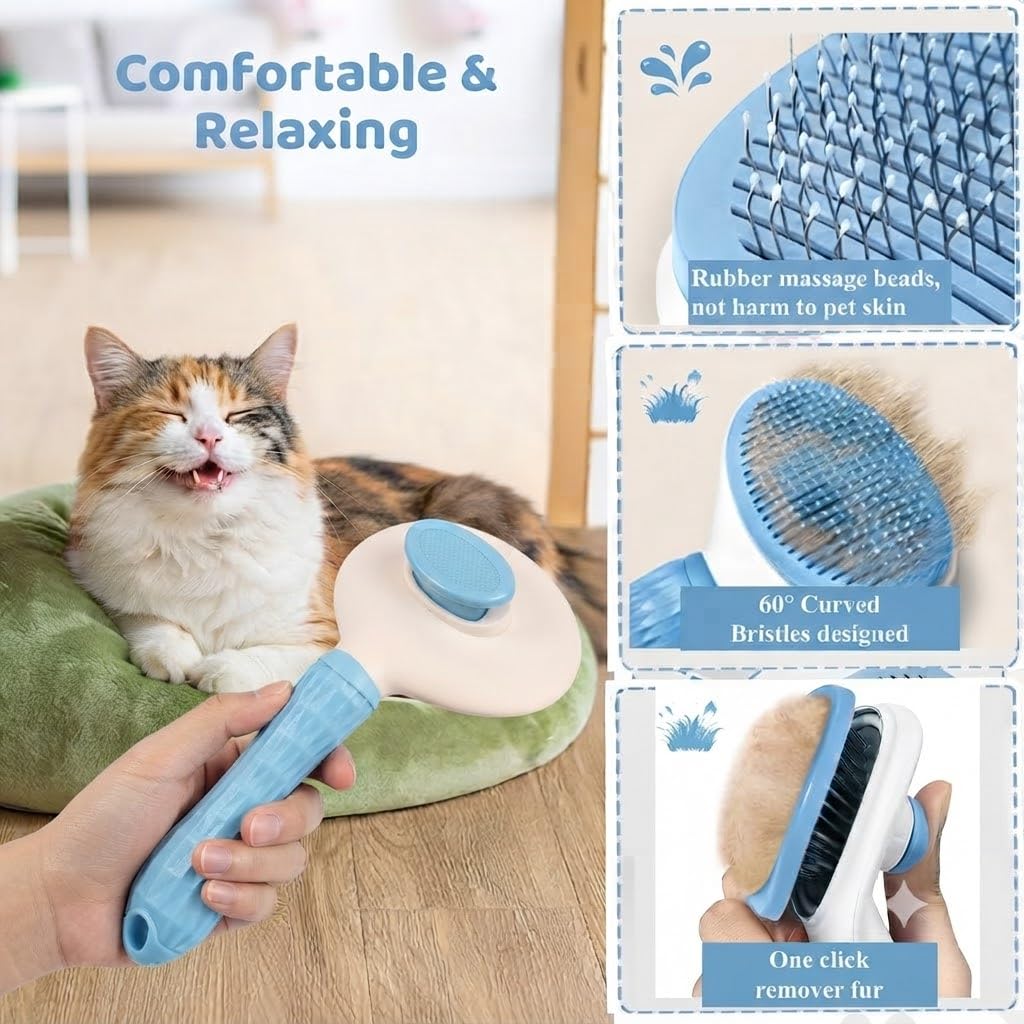 7Pcs Dog & Cat Grooming Kit, Deshedding Brush, Bath Scrubber, Toothbrushes