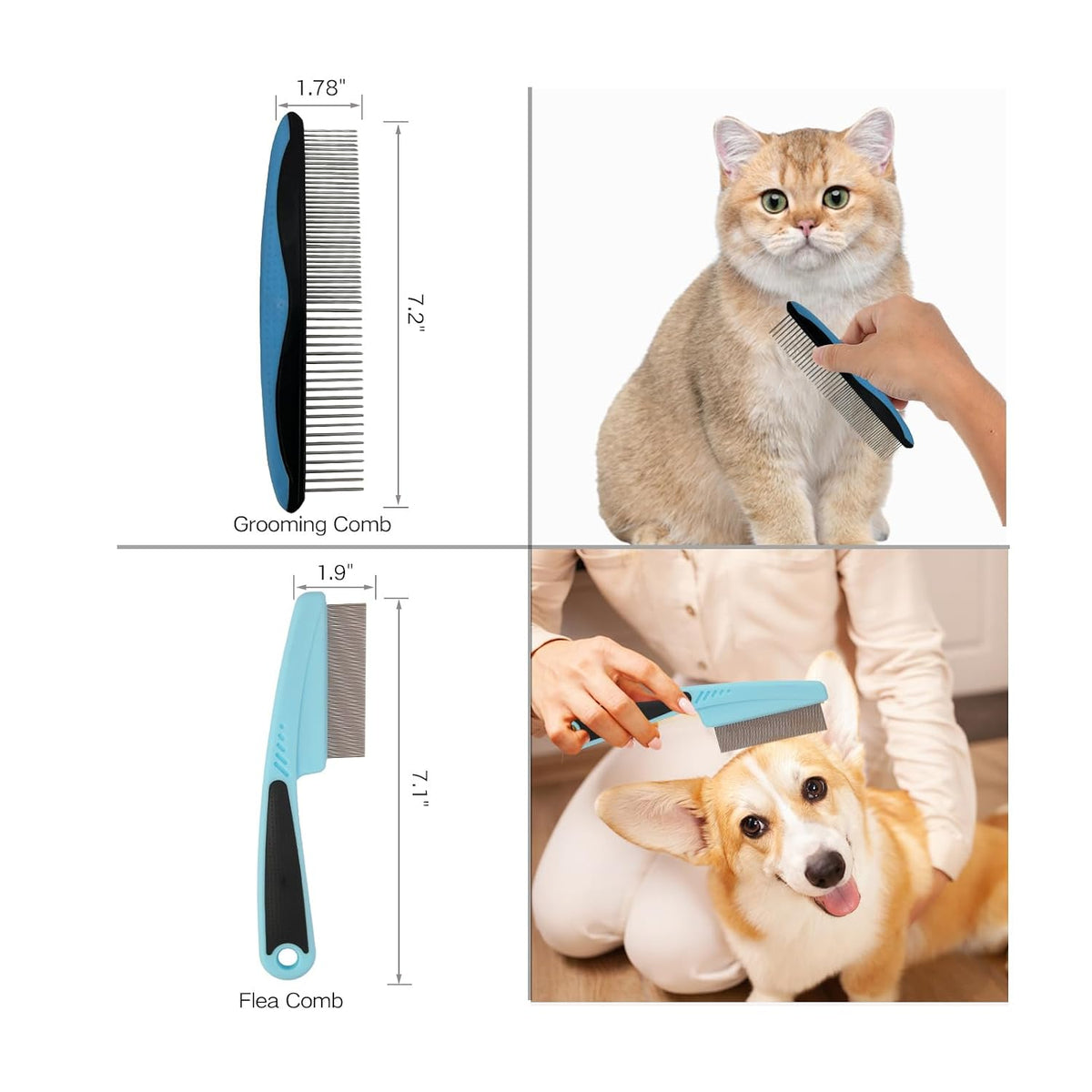 7‑in‑1 Pet Deshedding Tool, Dog Grooming Brush Set, Dog Brush Combo
