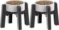 Dog Bowl Stand with Adjustable Width [2 Pack, Stand Only] | Elevated Pet Water & Food Bowl for Medium Dogs, Stable and Anti-Slip Raised Bowl
