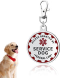 Service Dog TAG Industrial Puppy for Service Animals, Emotional Support Dogs & Therapy Dogs Entirely Surgical Stainless Steel Easily Attach to Collar, Harness-Two-Sided (Service Dog TAG)