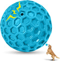 Indestructible Squeaky Dog Ball for Aggressive Chewers, Rubber Interactive Dog Toy for Teething, Relieving Anxiety. Chew Toy for Large, Medium Breeds, Outdoor & Indoor Ball.