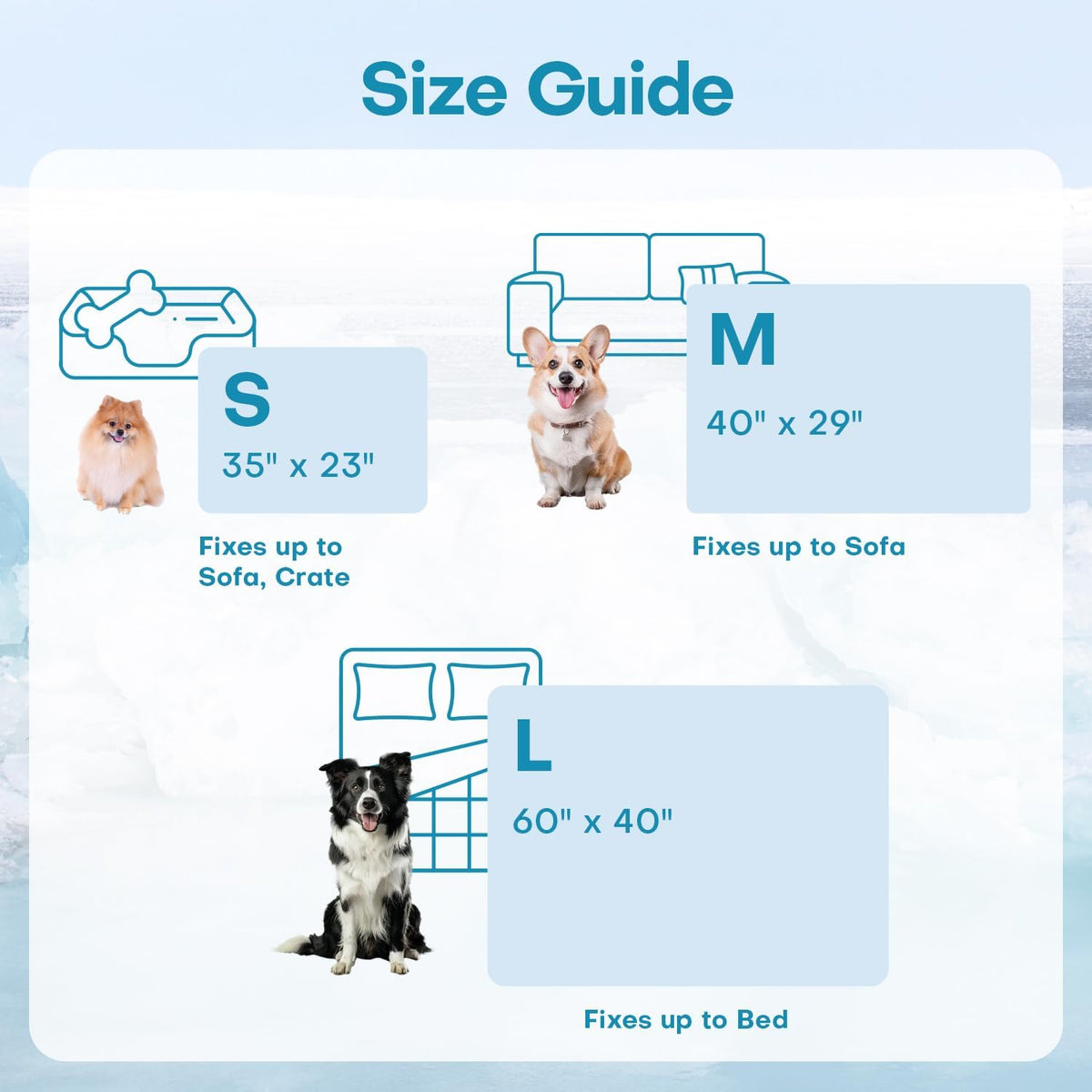 Reversible Dog Cooling Blanket for Summer, Washable Pet Bed Pad Mat
