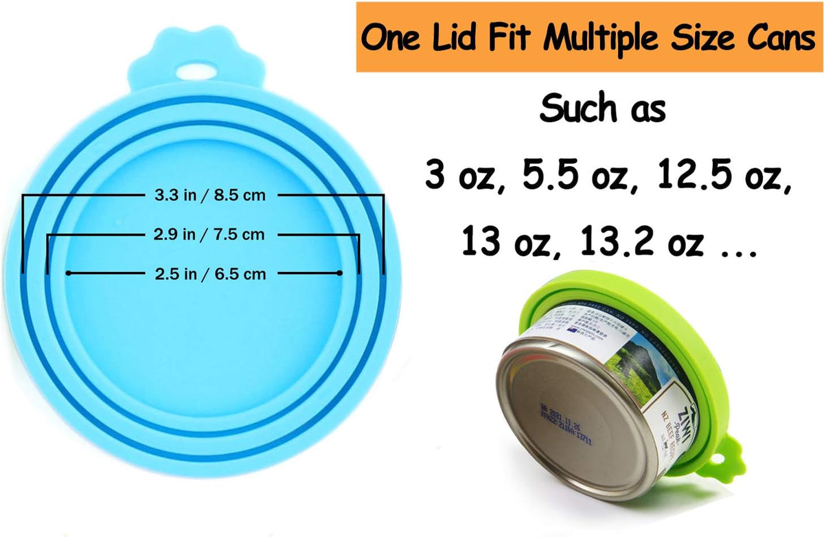 Pet Food Can Covers-Comtim 3 Pack Silicone Can Lids Caps for Dog Cat Wet Food,Universal Size Fit Most Standard Size Canned Dog and Cat Food 