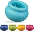 Wobbly Dog Enrichment Lick Toy, Stuffable Frozen Lick Bowl to Keep Dogs Busy, Long-Lasting Interactive Treat Dispensing Dog Toy, Silicone Fetch Catch Chew Toy(Teal,L)