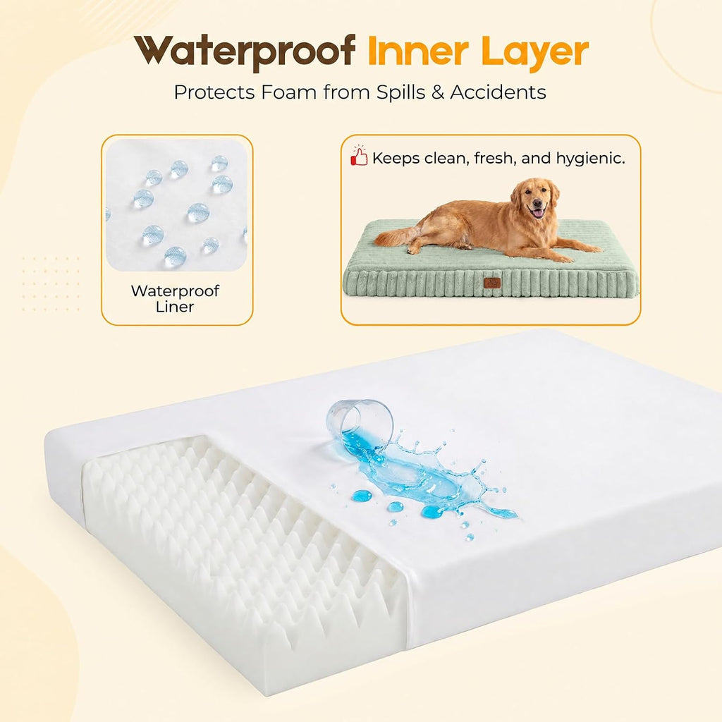Orthopedic Dog Bed for XL Dog, Waterproof Washable Pet Bed for Crate