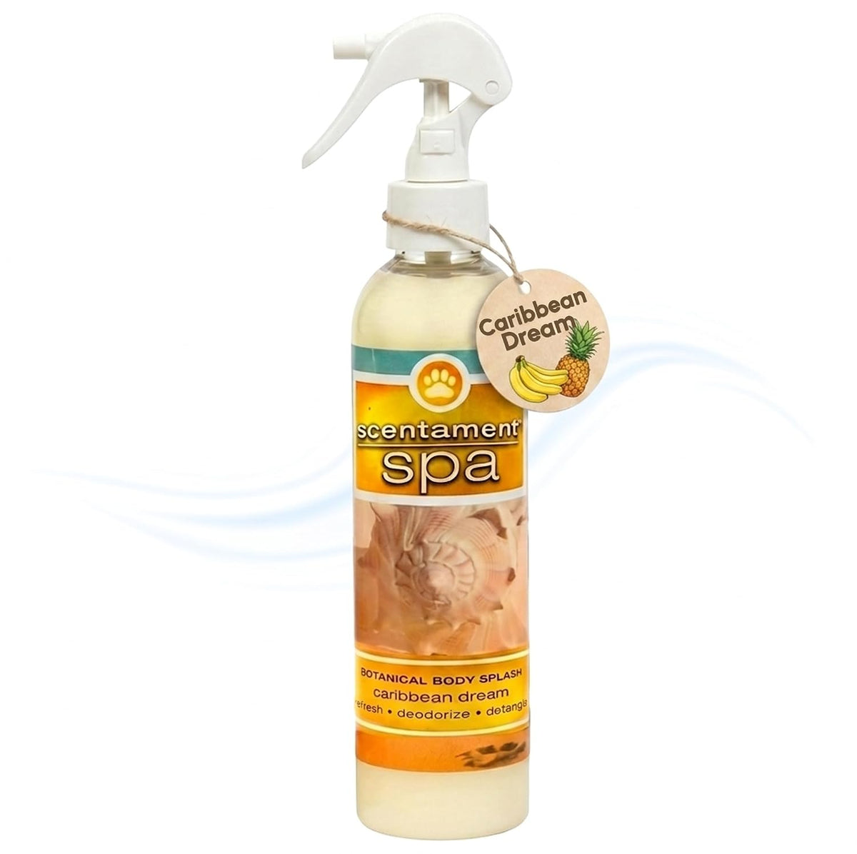 Best Shot Scentament Spa Botanical Body Splash, Pet Deodorizing Spray for Dogs & Cats, Conditioning Body Spray with Caribbean Dream Splash, Gentle Grooming Finishing Mist, 8 fl oz