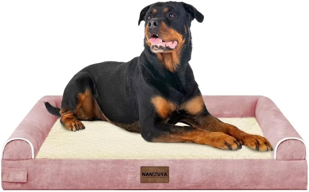 NANUYA Orthopedic Dog Bed for XX-Large Dogs, 44 x 34 Inch, Pink