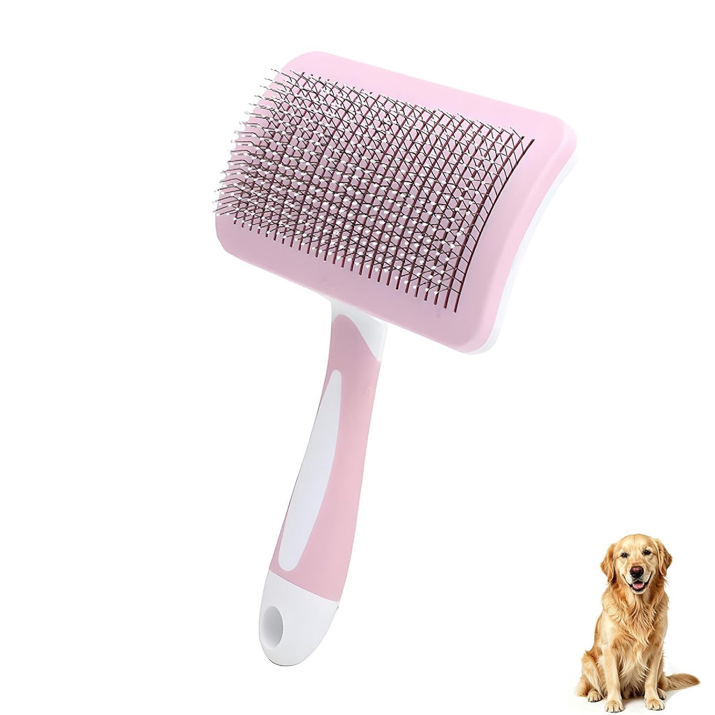Self-Cleaning Slicker Dog Brush for Large Long-Haired Breeds （Light Purple）