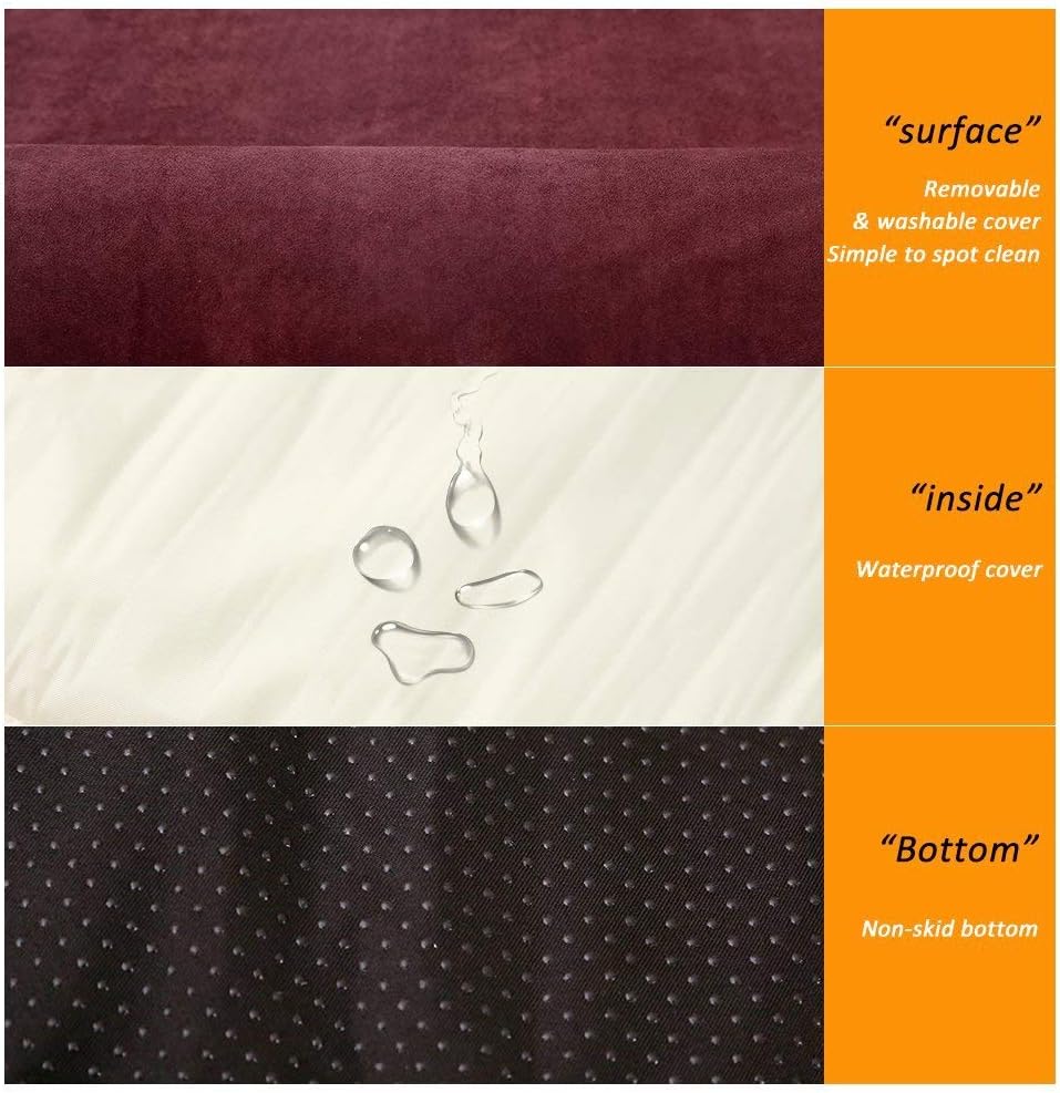 Laifug Orthopedic Dog Bed, Chocolate 50''x36''x10'', Memory Foam