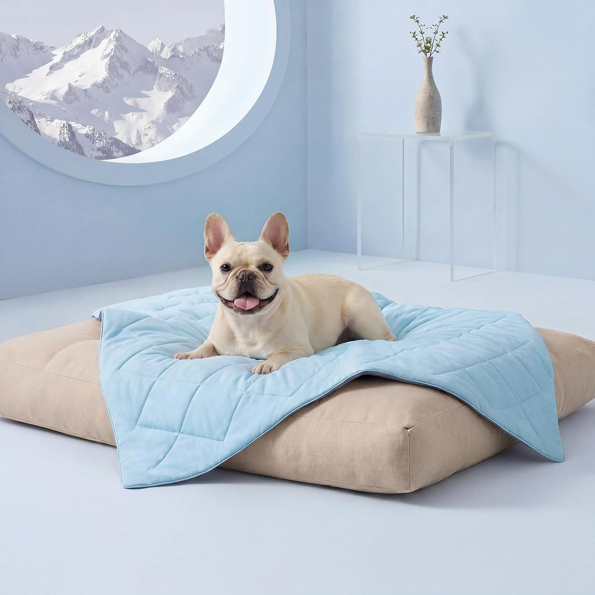 Luciphia Q-MAX>0.4 Cooling Dog Blanket Breathable Cold Pet Puppy Blue,29x40