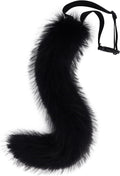 COSYEARS Animal Cat Wolf Fox Dog Faux Fur Tail for Halloween Party Cosplay Costume Accessories Black