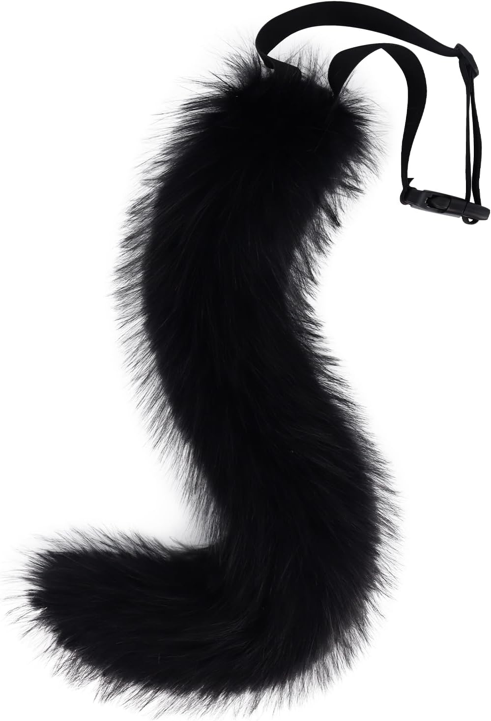 COSYEARS Animal Cat Wolf Fox Dog Faux Fur Tail for Halloween Party Cosplay Costume Accessories Black