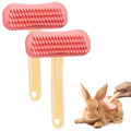 2Pcs Rabbit Brush Soft Bunny Grooming, Soft Silicone Small Animal Massage Comb, Practical Brush Bunny Grooming Kit Supplies Suitable for Cats Puppies & Other Pets