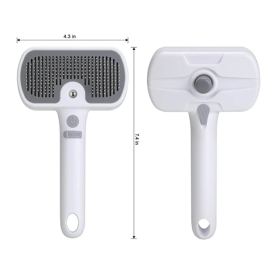 Pet Steam Brush, 3-in-1 Dog & Cat Grooming Comb for Pet Hair Removal