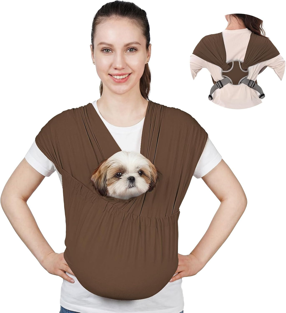 Supet Dog Sling Carrier for Small Pet, Adjustable Hands Free Front Backpack