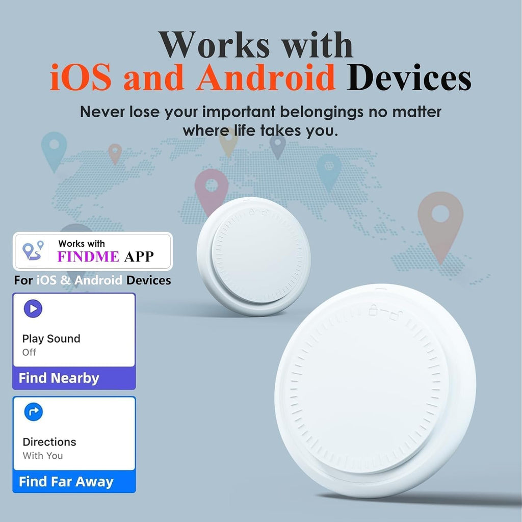 GPS Tracker Tags-4 Pack,Bluetooth Tracker Tags Works with Apple Find My APP (iOS Only, Not for Android),Smart Tag with Keychain/Lanyard,Item Finders Tracker for Key, Luggage, Wallet,Bags,Pets (4Pack)
